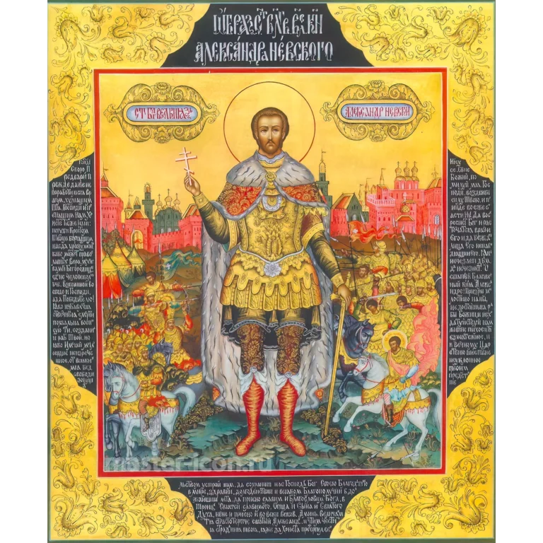 Александр Невский рукописная икона