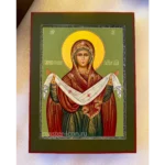 Рукописная икона Покров Божией Матери